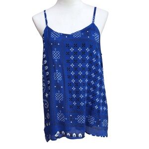Muche Et Muchette Blue Bandana Print Sleeveless Top Woman’s Size M/L NEW